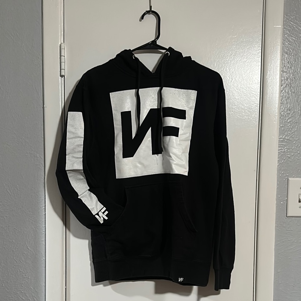Black and White NF Logo Hoodie